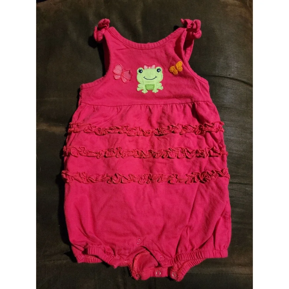 Crazy 8 pretty butterflies layette line frog‎ butterfly romper size 12 18 months